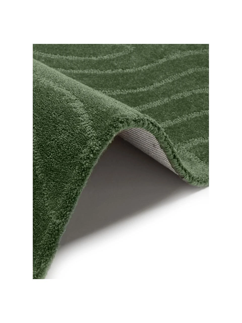 Westwing Collection Wollläufer Aaron in Dunkelgrün, handgetuftet, B 80 x L 300 cm – Bild 6
