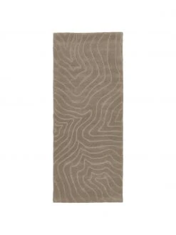 Westwing Collection Wollläufer Aaron in Taupe, handgetuftet, B 80 x L 200 cm