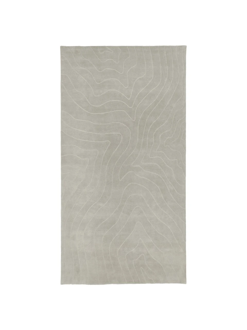 Westwing Collection Wollteppich Aaron in Hellgrau, handgetuftet, B 80 x L 150 cm (Größe XS)