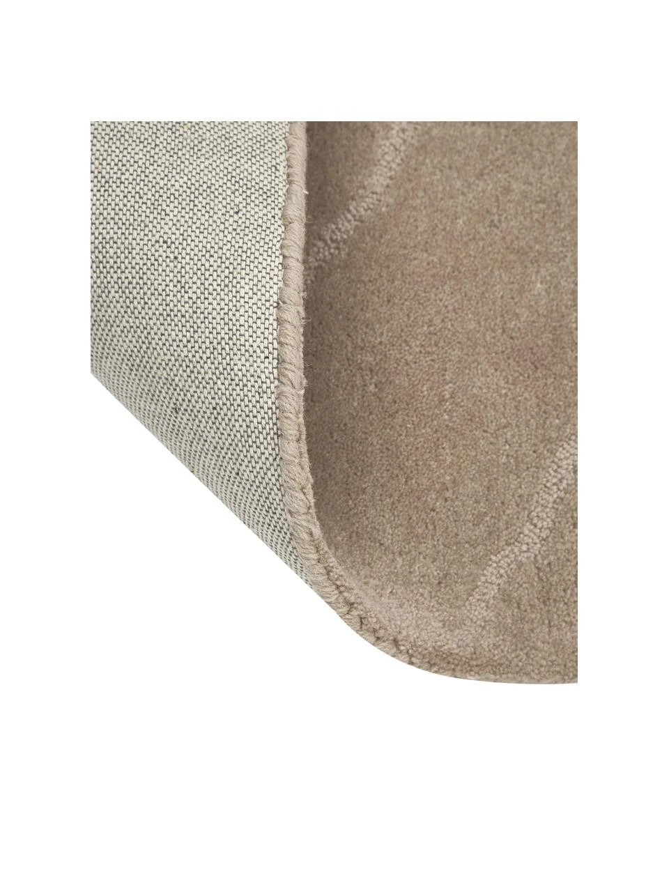 Westwing Collection Wollteppich Aaron in Taupe, handgetuftet, B 80 x L 150 cm (Größe XS) – Bild 5