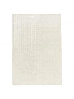 Westwing Collection Wollteppich Mason in Cremeweiß, handgetuftet, B 80 x L 150 cm (Größe XS)