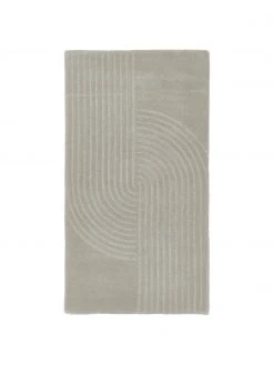 Westwing Collection Wollteppich Mason in Hellgrau, handgetuftet, B 80 x L 150 cm (Größe XS)